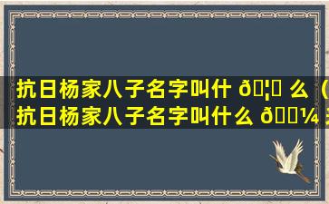 抗日杨家八子名字叫什 🦆 么（抗日杨家八子名字叫什么 🐼 来着）